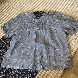 Madewell Blue Balloon Sleeve Blouse